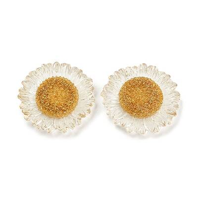 Transparent Resin Flower Cabochons