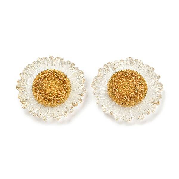 Transparent Resin Flower Cabochons