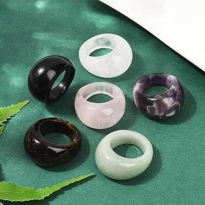 Natural Mixed Stone Finger Rings for Unisex