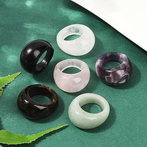 Natural Mixed Stone Finger Rings for Unisex