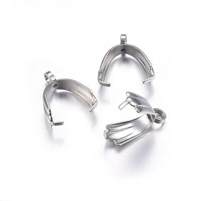 Tarnish Resistant 304 Stainless Steel Pendant Pinch Bails