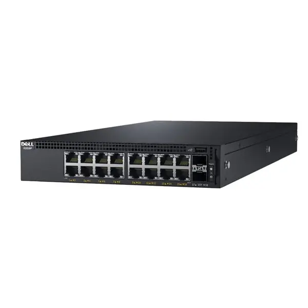 210-ADPK Dell X-Series X1018P 16 x 10/100/1000Base-T RJ-45 PoE and 2 x SFP (mini-GBIC) Ports Layer 2 Managed Gigabit Ethernet...