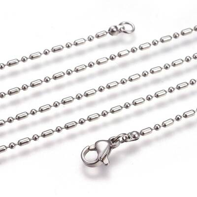 Non-Tarnish 304 Stainless Steel Ball Chain Necklaces