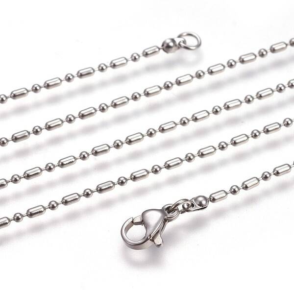 Non-Tarnish 304 Stainless Steel Ball Chain Necklaces