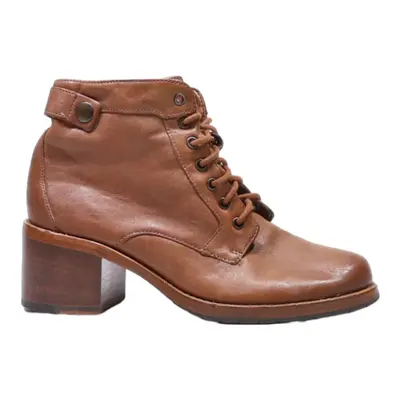 CLARKS Lace-Up Boots Brown Leather Womens UK 5.5