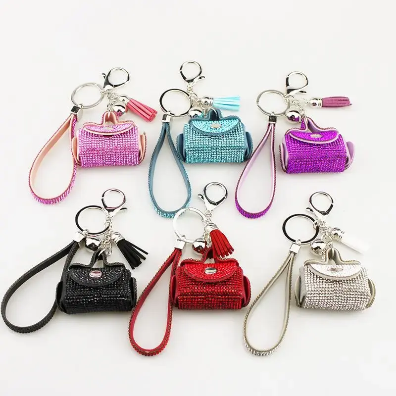 Rhinestone Decorated Creative Mini Bag Design Keychain, 1 Count Cute Keychain for Car Keys for Women & Girls, Fashion Keychai...