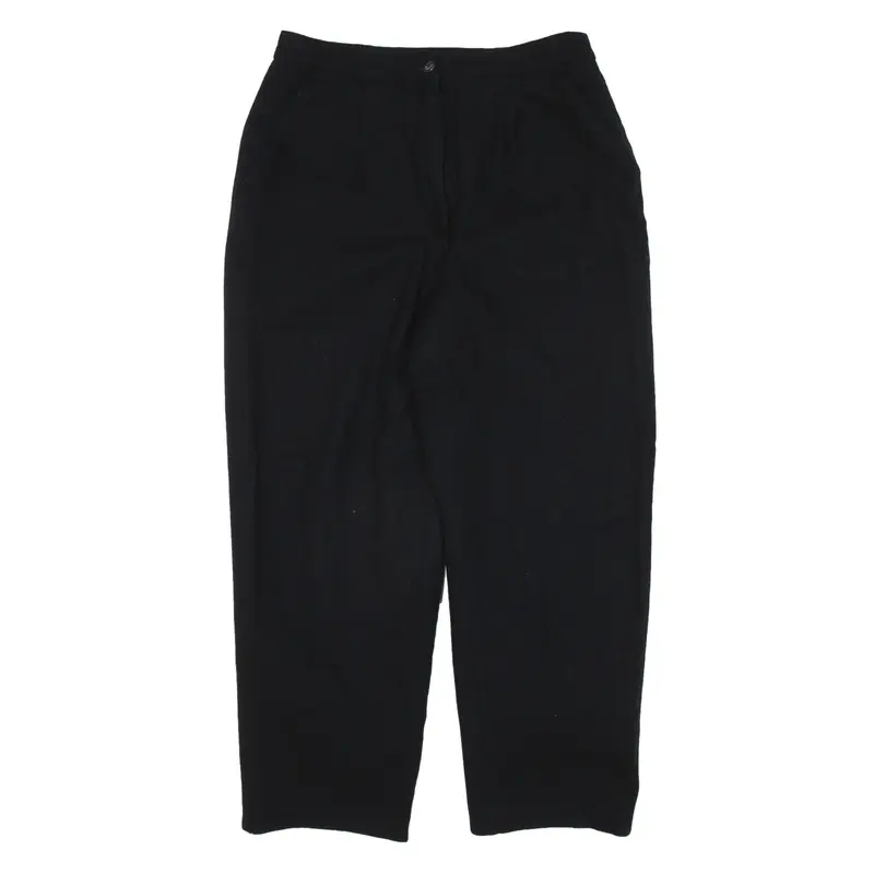 JOAN LESLIE Trousers Black Regular Tapered Wool Womens W28 L24