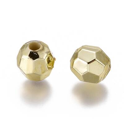 Plating Plastic Acrylic Faceted Round Beads