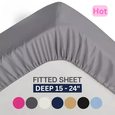 Extra Deep Pocket Queen Fitted Sheet (15-24\