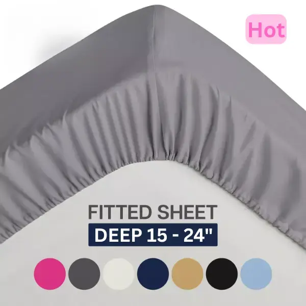 Extra Deep Pocket Queen Fitted Sheet (15-24\
