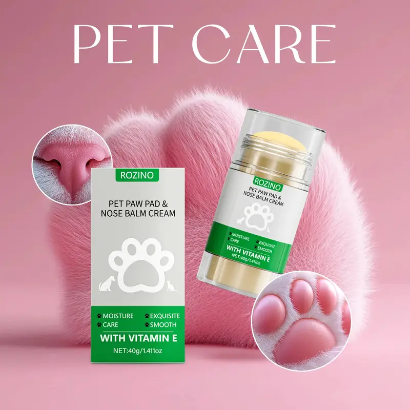 ROZINO Pet Paw & Nose Balm Cream with Vitamin E - Moisturizing, Softening for Smooth Paws & Noses (20g) horse  shampoo