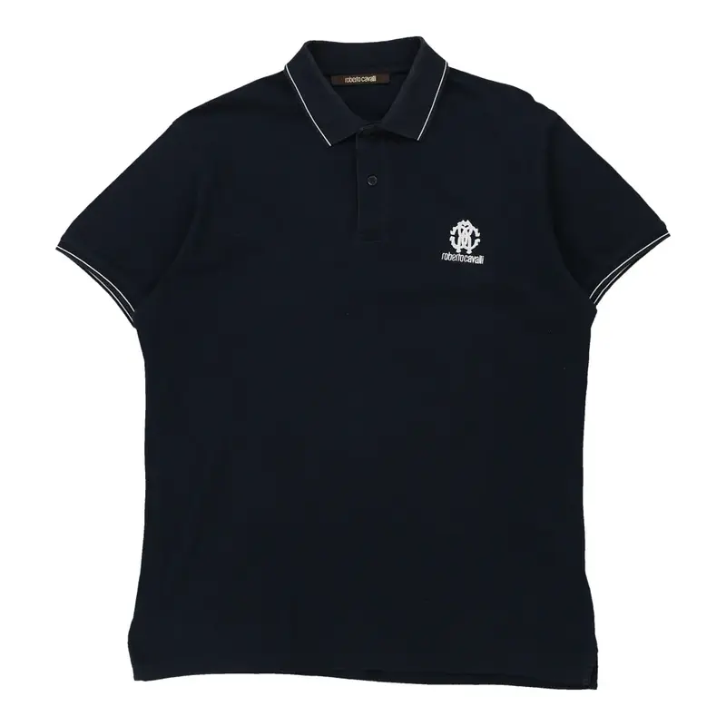 Roberto Cavalli Polo Shirt - Large Navy Cotton