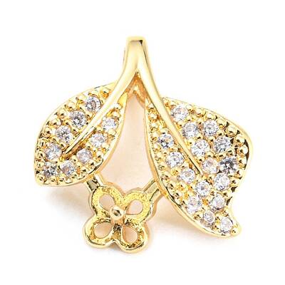 Brass Micro Cubic Zirconia Peg Bail Charms