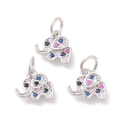 Brass Micro Pave Cubic Zirconia Charms