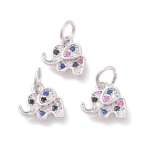 Brass Micro Pave Cubic Zirconia Charms