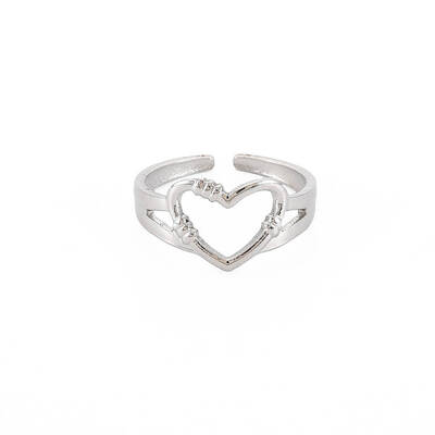 Non-Tarnish 304 Stainless Steel Open Heart Cuff Ring for Women
