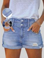 Women's Denim Shorts, Casual Fashion Fitted Pocket Design Shorts for Daily Wear, Ladies Bottoms for Summer, Womenswear, Jean ...