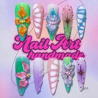 Flower & Gradient Design Fake Nails, Y2k Style Handmade Press on Nails for Women & Girls Diy Nail Art, Elegant Stick on Nails...