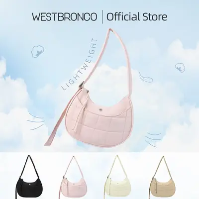 WESTBRONCO FallFreshness Puffer Waterproof Quilted FASHION Crescent Bag FOR Women GIRLS Adjustable Shoulder Handbag FOR Fall ...