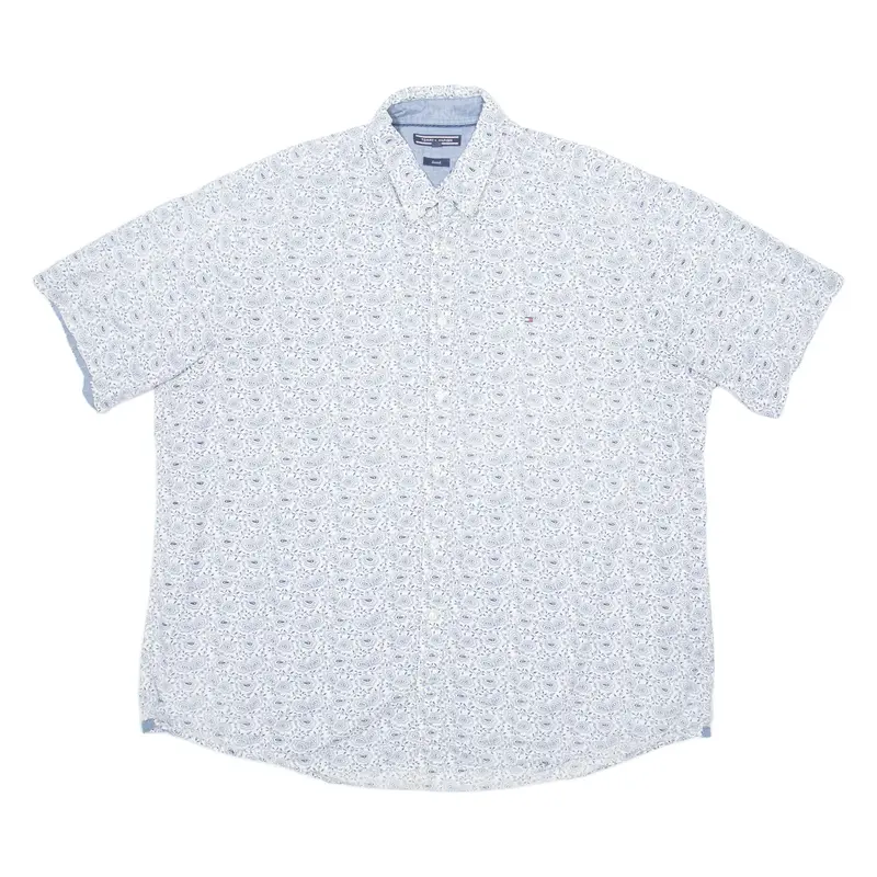 TOMMY HILFIGER Stretch Mens Shirt Blue Paisley 2XL