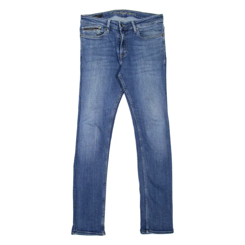 CALVIN KLEIN JEANS Mens Jeans Blue Slim Straight Stone Wash W32 L34