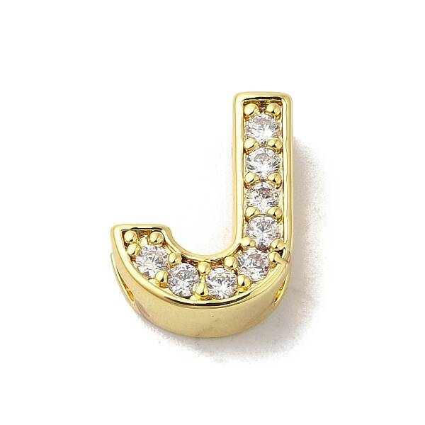 Brass Micro Pave Cubic Zirconia Beads