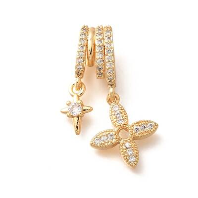 Brass Micro Pave Cubic Zirconia Pendants