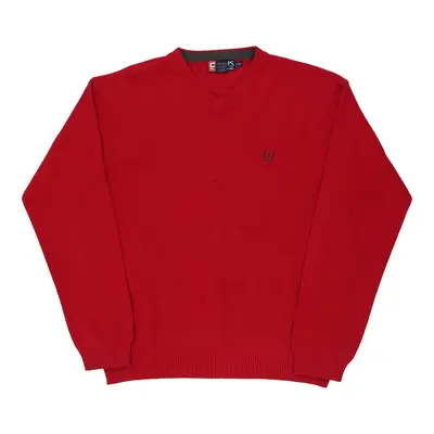 Chaps Ralph Lauren V-neck Jumper - Large Red Cotton