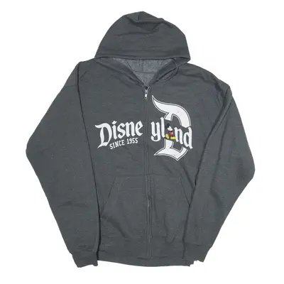 DISNEY Disneyland Mickey Mouse Hoodie Grey Full Zip Mens L