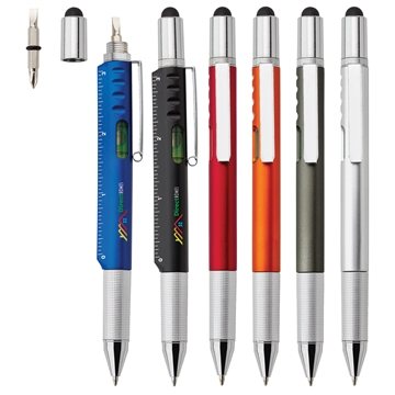 125 Custom LOCUS - 5-IN-1 BALLPOINT PEN - Multitool & Stylus