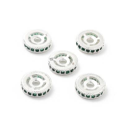 Brass Micro Pave Cubic Zirconia Beads