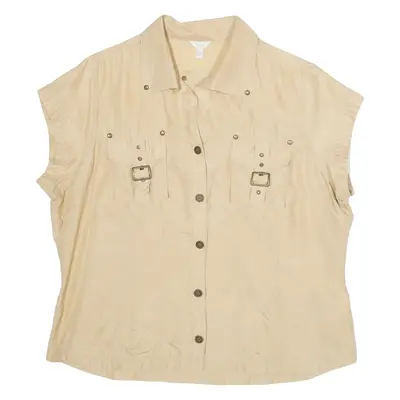CASA BLANCA Womens Plain Shirt Beige M
