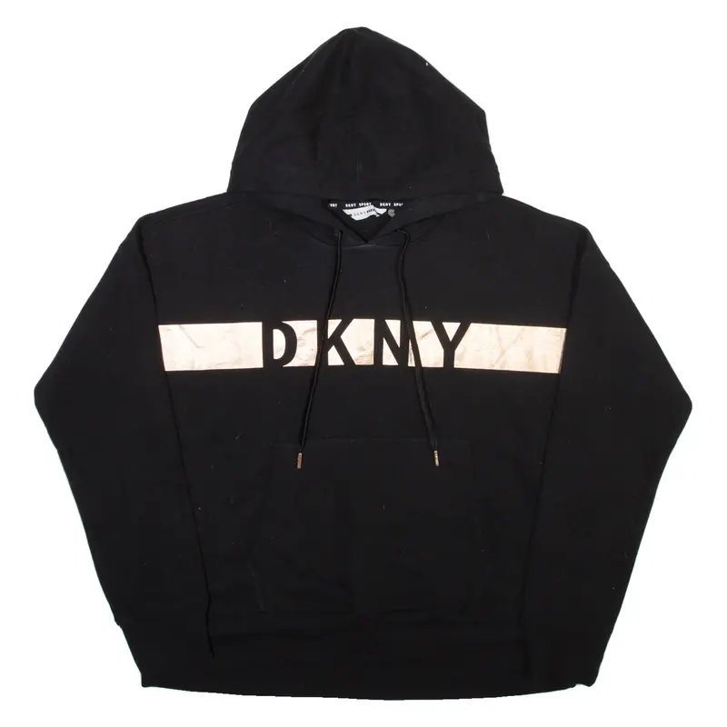 DKNY Womens Black Hoodie L
