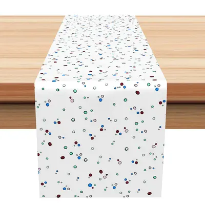 Red Green Blue Dot Simple Morden Farbic Table Runner - Aperturee