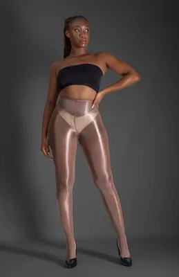 LECHERY® LUSTROUS SILKY SHINY 40 DENIER SEMI-OPAQUE PANTYHOSE TIGHTS • COCOA | Size: S/M | Color: COCOA