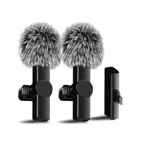 2 pieces Wireless Microphone for iPhone,iPad,Android, Mini Wireless Clip-on Microphones for iPhone Video Recording,Interview,...