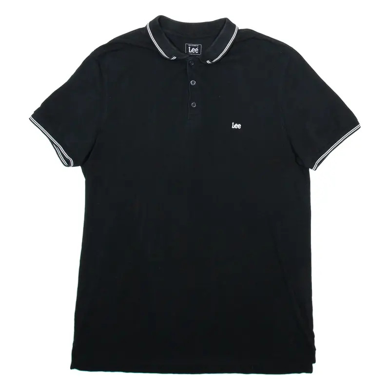 LEE Mens Polo Shirt Black L