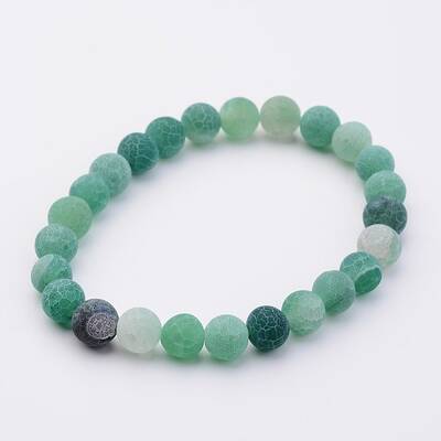 Natural Weathered Agate Stretch Beads Bracelets