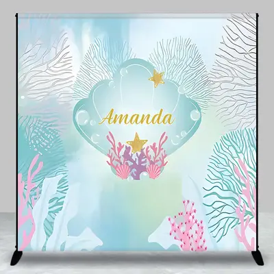 Undersea Coral Scallop Custom Birthday Backdrop - Aperturee
