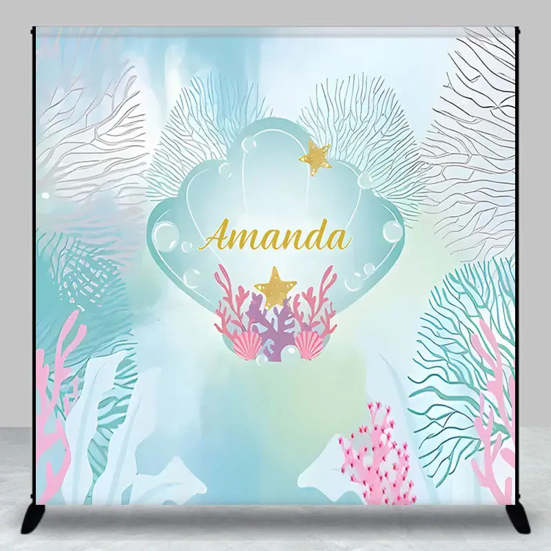 Undersea Coral Scallop Custom Birthday Backdrop - Aperturee
