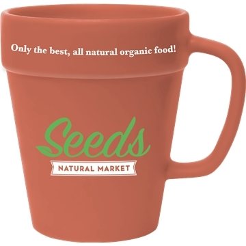 72 Custom 14 oz Terra Cotta Flower Pot - Ceramic