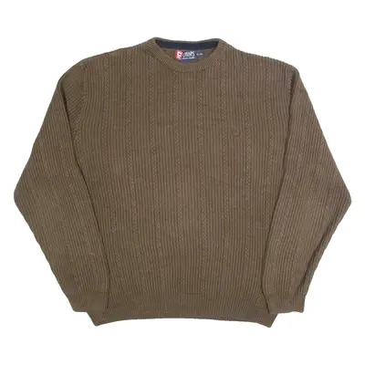 CHAPS RALPH LAUREN Mens Jumper Brown Chunky Knit XL