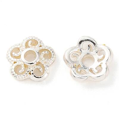 Flower Brass Bead Caps