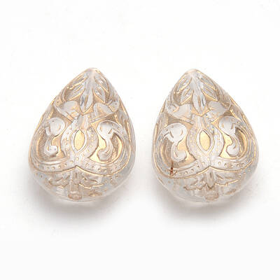 Golden Plated Acrylic Beads