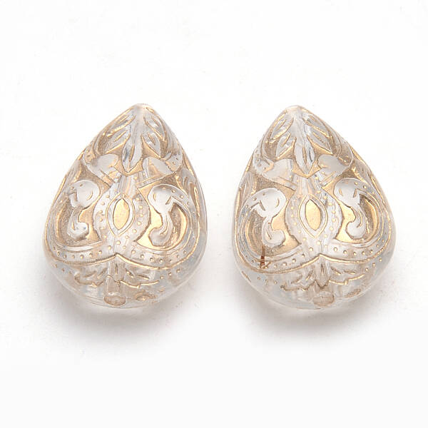 Golden Plated Acrylic Beads