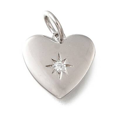 925 Sterling Silver Micro Pave Clear Cubic Zirconia Charms