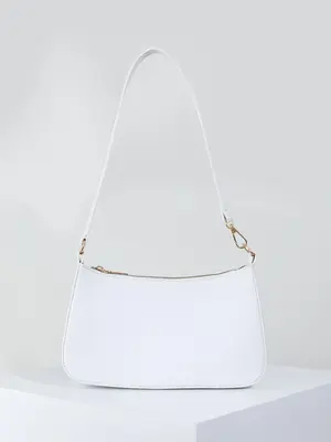 Women's Simple Style Plain Color Shoulder Bag, Fashionable PU Leather Zipper Shoulder Clutch for Daily & Work Use, Casual Tre...