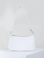 Women's Simple Style Plain Color Shoulder Bag, Fashionable PU Leather Zipper Shoulder Clutch for Daily & Work Use, Casual Tre...