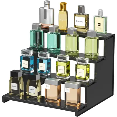 Lifewit 4 Tier Black Display Stand for Cologne, Perfume, Figures, Cupcakes, Desserts, Spices & Fragrance