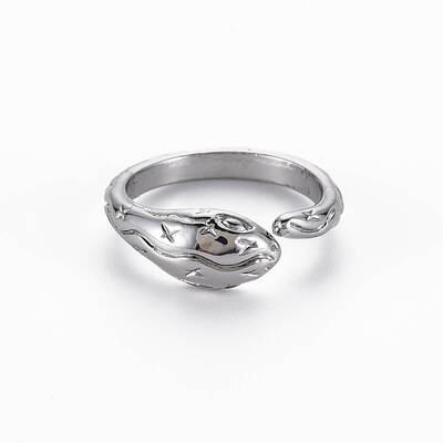 Snake Shape Rack Plating Alloy Cuff Rings